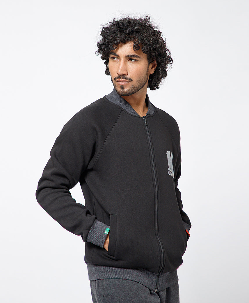 Kickers Men Balck Dark Grey Full Sleeve Sweatshirt