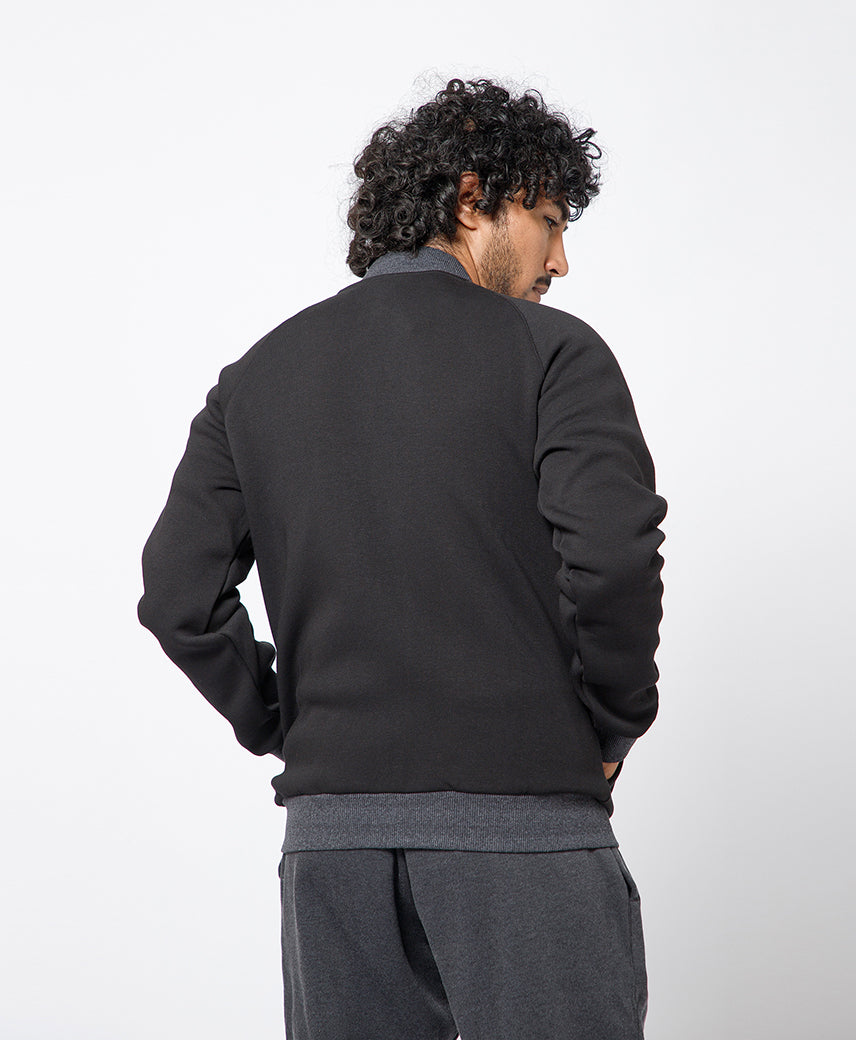 Kickers Men Balck Dark Grey Full Sleeve Sweatshirt