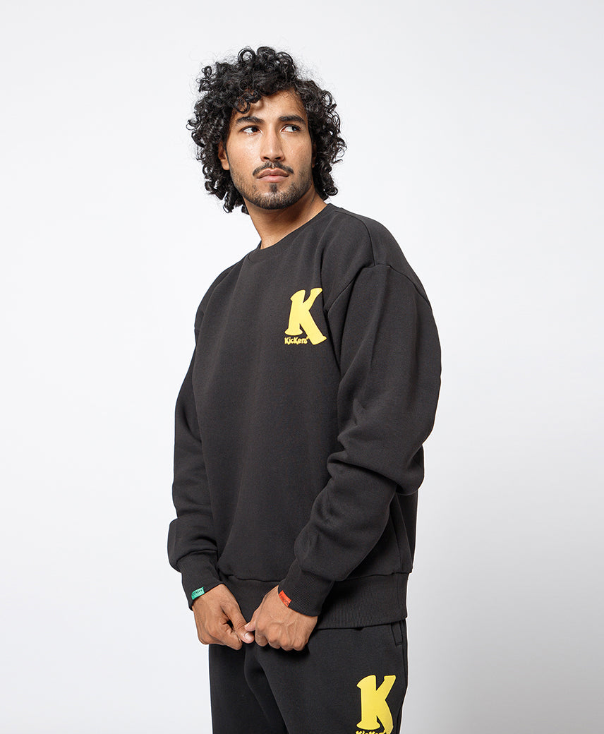 Kickers Men Black Full Sleeve Sweatshirt