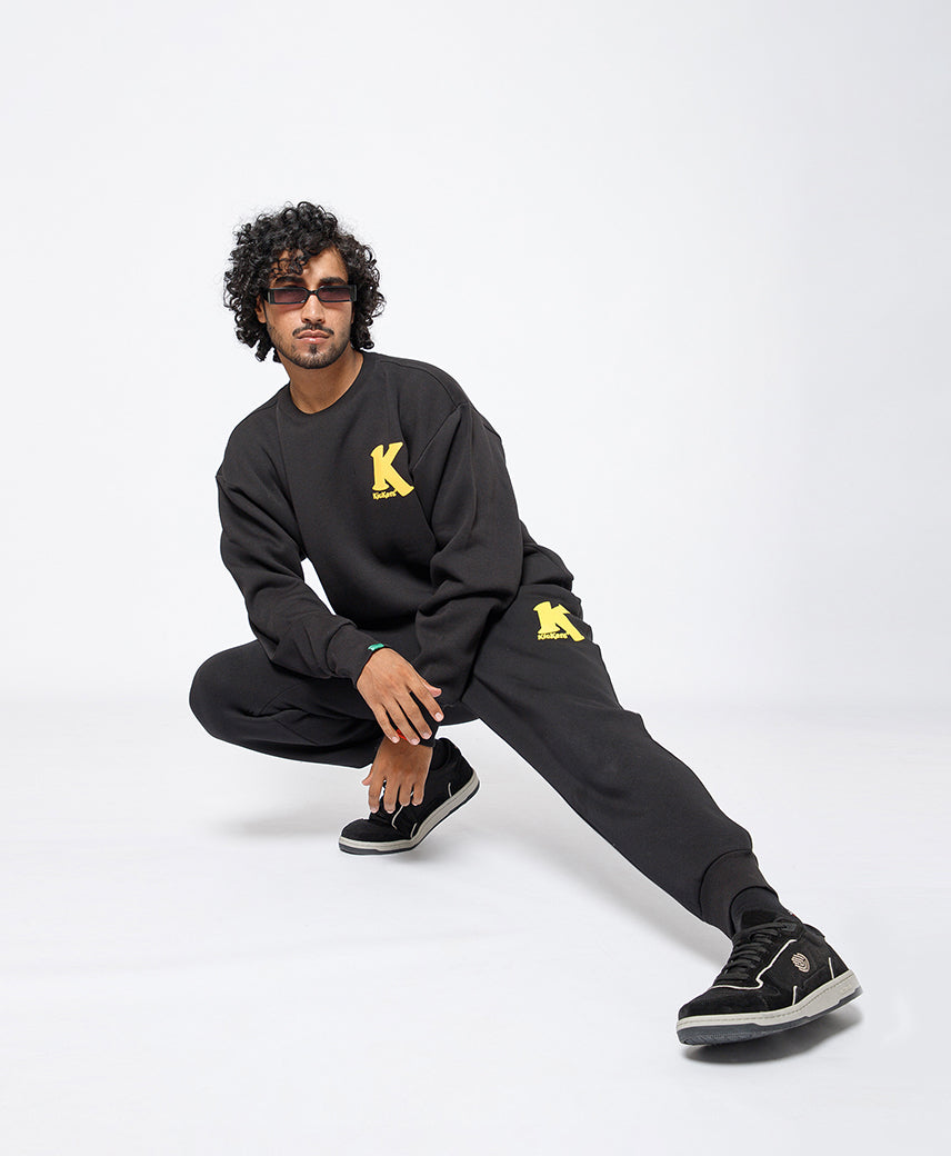 Kickers Men Black Full Sleeve Sweatshirt