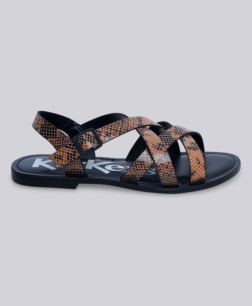 Kickers KICK Diana BEIGE-BLACK SNAKE Women Sandal