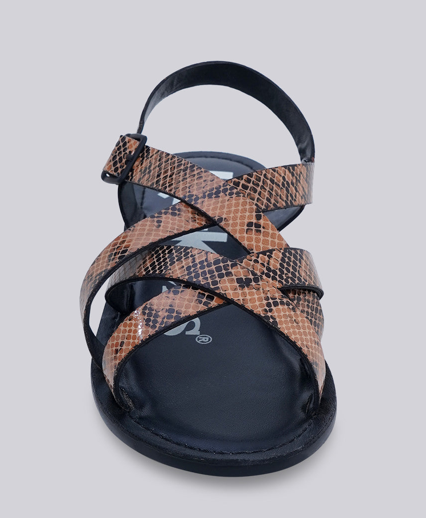 Kickers KICK Diana BEIGE-BLACK SNAKE Women Sandal