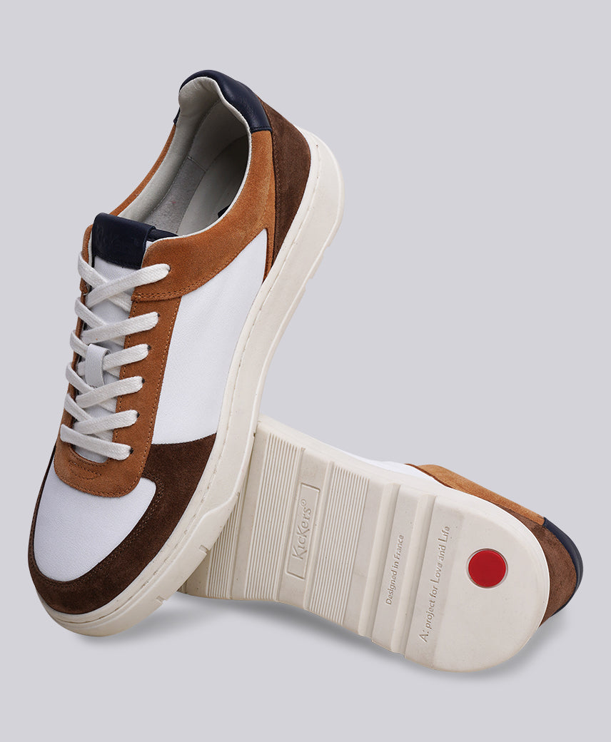 KICK ALLOW WHITE-BROWN-NAVY MEN SNEAKERS