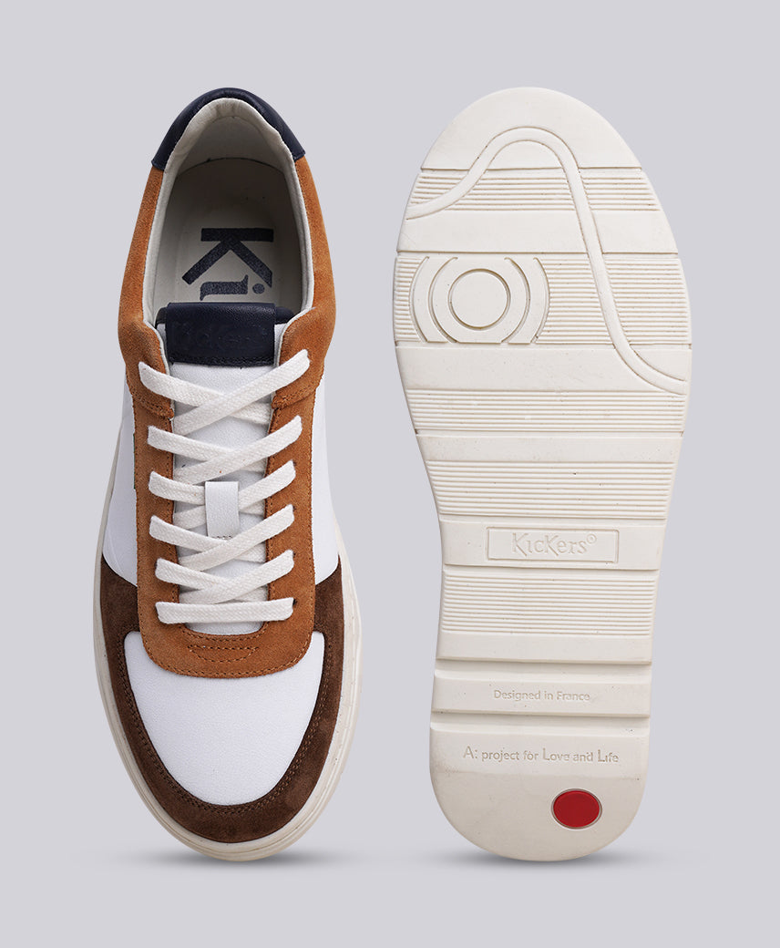 KICK ALLOW WHITE-BROWN-NAVY MEN SNEAKERS