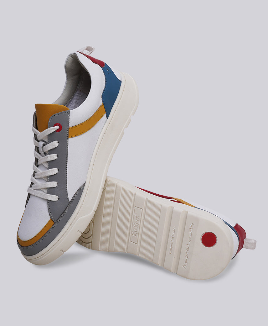 KICK ALLCORE WHITE-GREY-RED MEN SNEAKERS