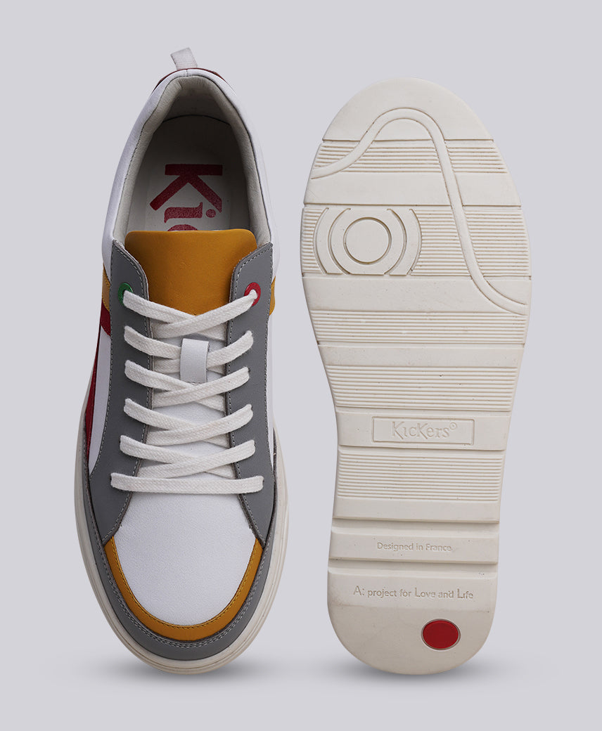 KICK ALLCORE WHITE-GREY-RED MEN SNEAKERS