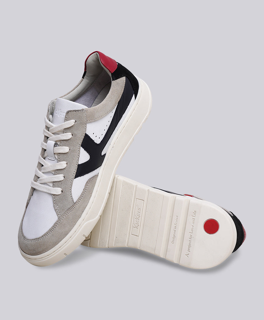 KICK ALLYAT WHITE-BEIGE-RED MEN SNEAKERS