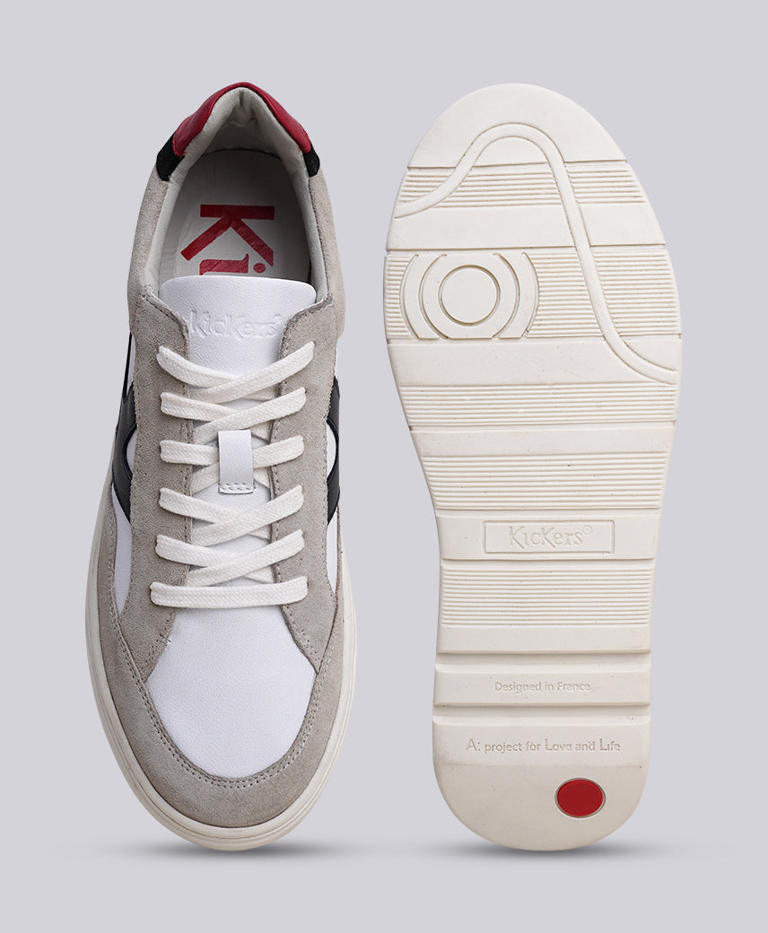 KICK ALLYAT WHITE-BEIGE-RED MEN SNEAKERS