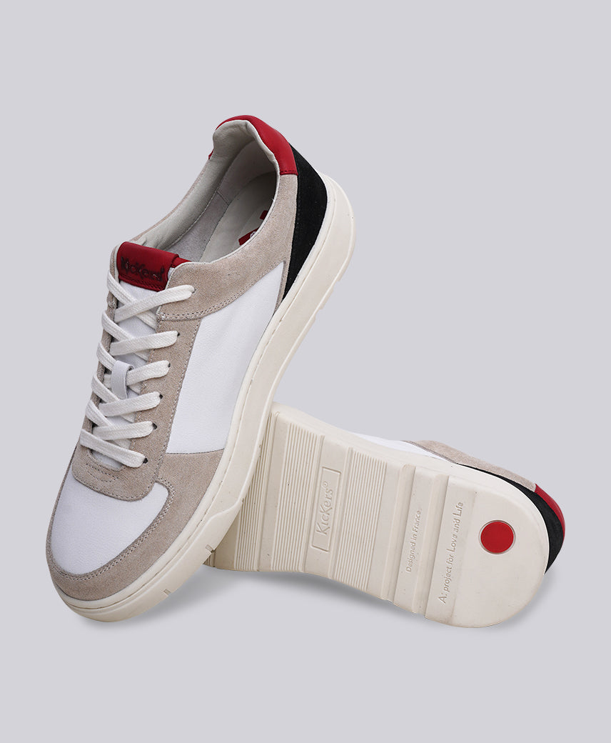 KICKERS Baskets basses Kick Allow Blanc cassé Blanc - Chaussures KICKERS Baskets basses Kick Allow Blanc cassé Blanc - Chaussures