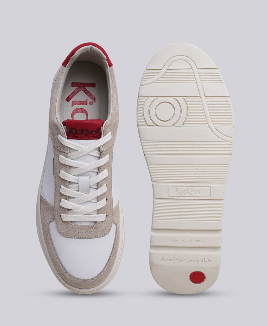 Kickers KICKARTING UNISEX - Baskets basses - blanc/bordeaux/bleu/rouge foncé Kickers KICKARTING UNISEX - Baskets basses - blanc/bordeaux/bleu/rouge foncé