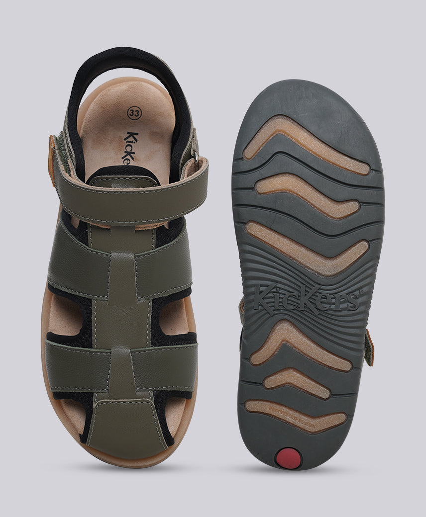 KICK JUMANGAP KHAKHI-GREEN Kids Boy Sandal